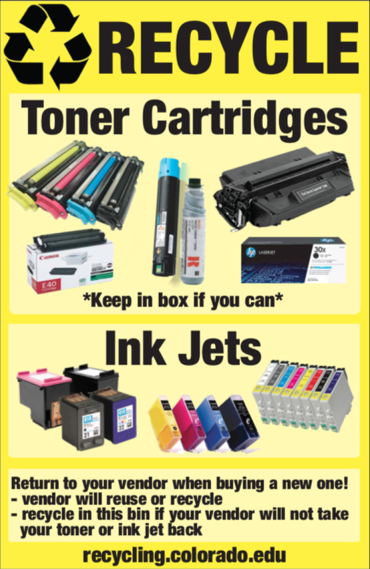 Toner Cartridges and Ink Jet Recycling | Environmental Center | University  of Colorado Boulder