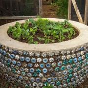 flower planter made from ecobricks