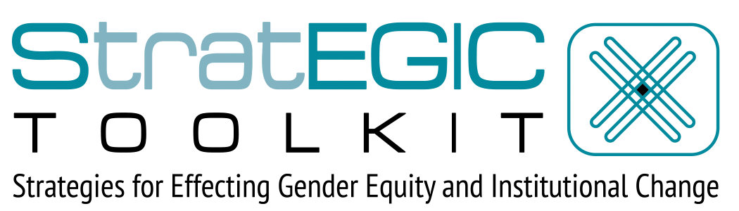 logo for StratEGIC Toolkit, crossed turquoise ribbons