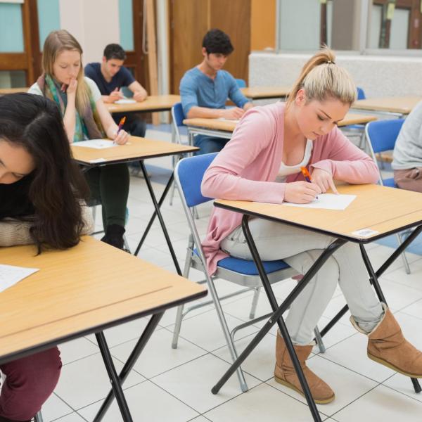 students taking test