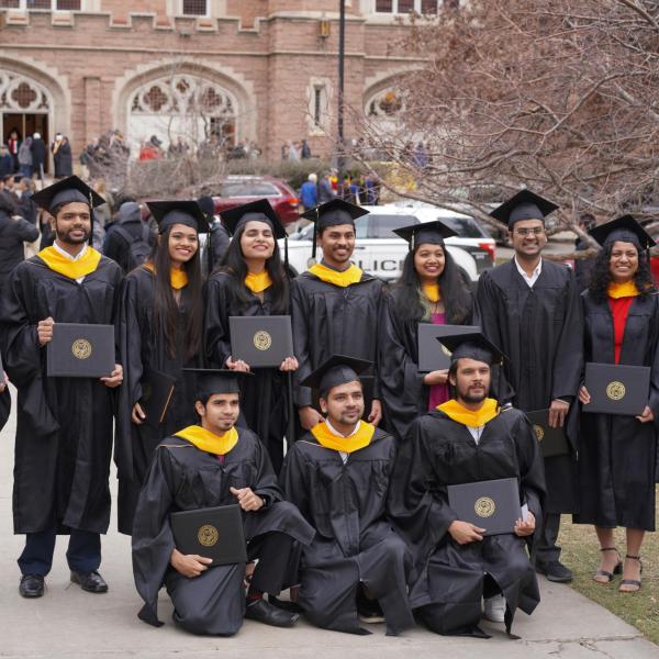 Grads posing for group picture