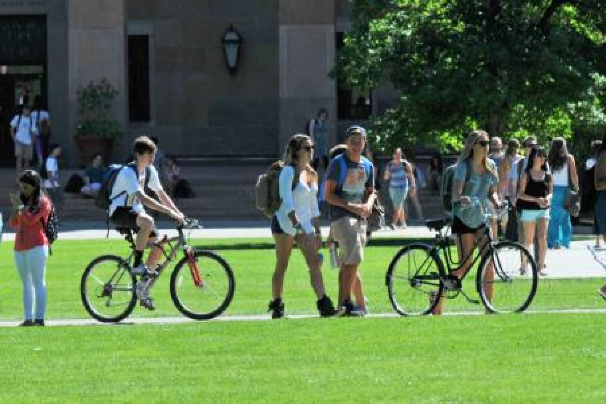 Students commuting to classes