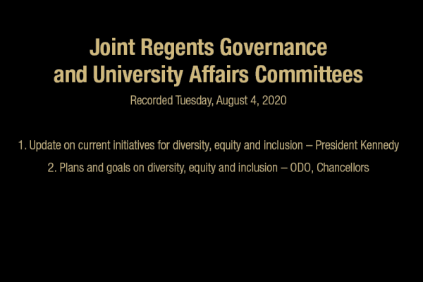 Joint Regents Governance & University Affairs Committees Meeting