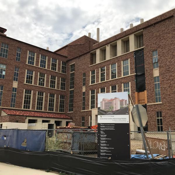 The exterior of the new wing, as viewed from the east.