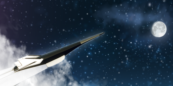 Hypersonic vehicle in space illustration