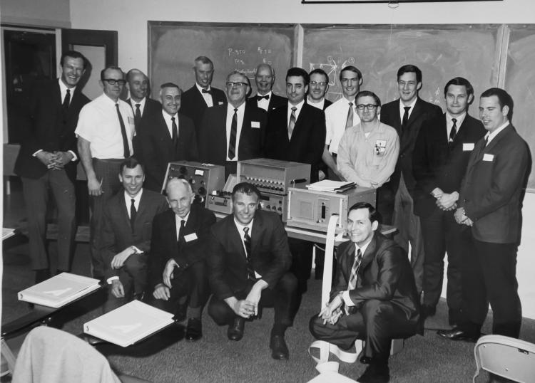 Siccardi and a group of colleagues with early electronic tools at the Federal Highway Administration.