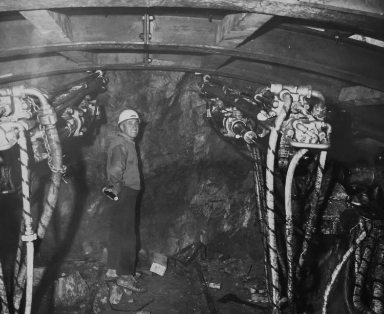 Joe Siccardi in the still-under-construction Johnson bore of the Eisenhower Johnson Tunnels.