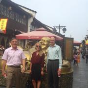 Ross Corotis (R) with his former doctoral student. Holly Janowicz, and CEAE Professor Yunping Xi on their 2016 research exchange trip with Tongji University in China