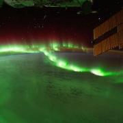 The aurora as seen from the International Space Station.