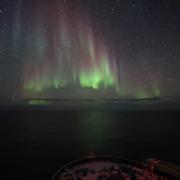 Aurora Borealis on the ocean.