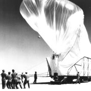 Old photograph of weather balloons 