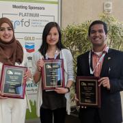 Rebecca O'Toole and two other winners with their awards.