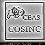 Nano-machined CU logo on a chip