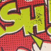 Close up of comic book lettering