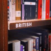 british book shelf in book store