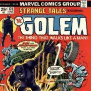 Cover of a cartoon called Strange Tales featuring Golem