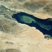 Satellite photo of a lake