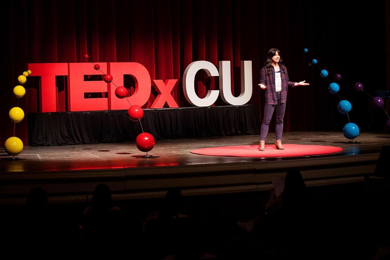 A speaker at TEDxCU
