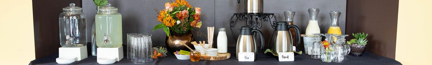 beverages on a table