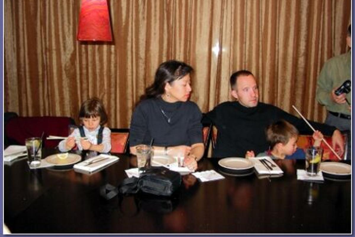 Still at dinner in Las Vegas (Dec. 2002).