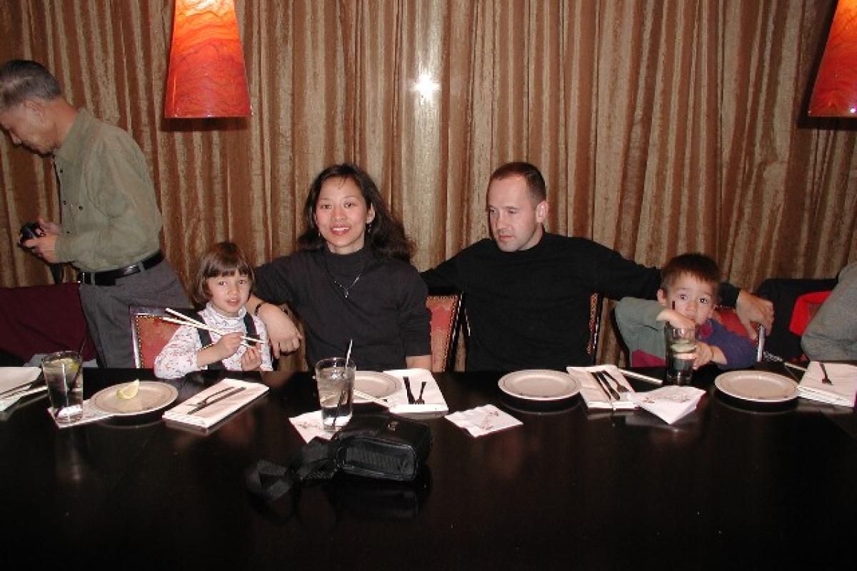 At dinner in Las Vegas (Dec. 2002).