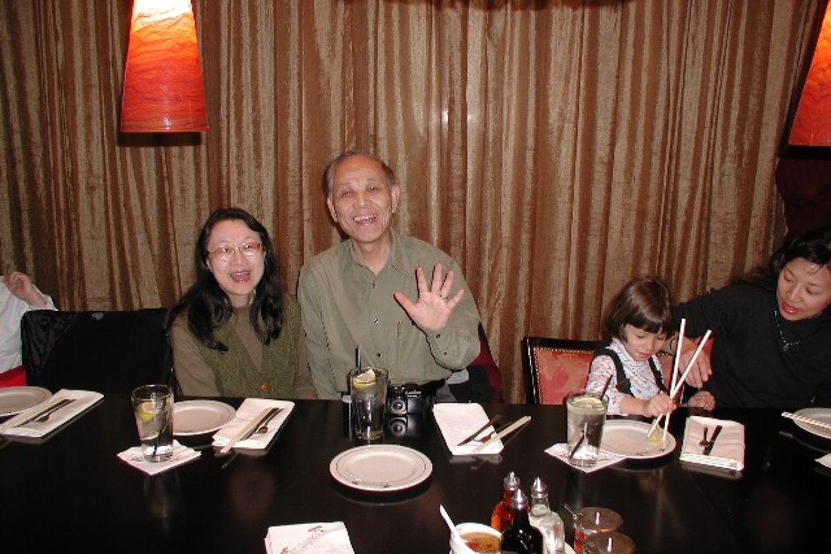 Still at dinner in Las Vegas (Dec. 2002).
