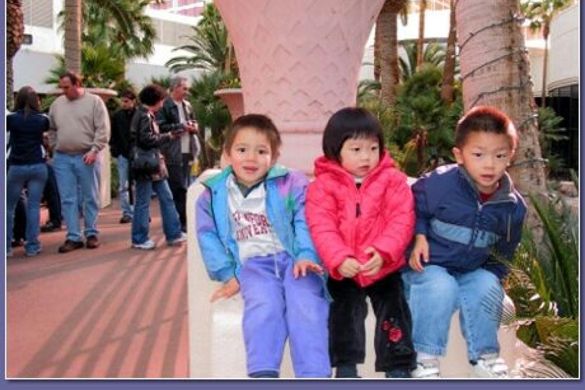 Matthew with cousins Valerie and Peter in Las Vegas (Dec. 2002)