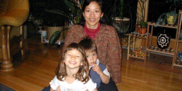 Sarah and Matthew with Mom (Nov. 2001).​