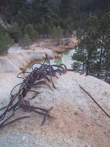 steel cable near mine shaft