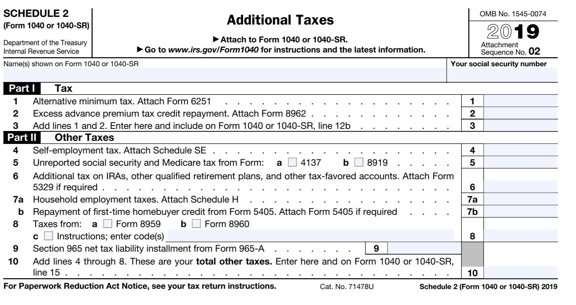 Irs 1040 Form Line 14 : New For 2019 Taxes Revised 1040 Only 3