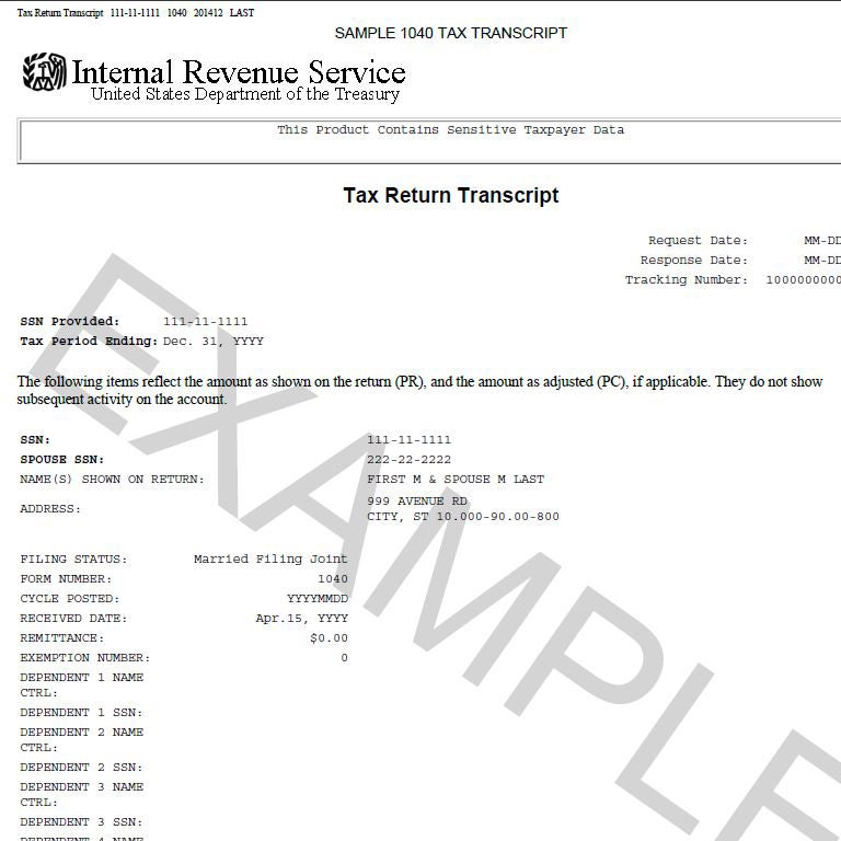  Irs Tax Return Transcript TUTORE ORG Master Of Documents