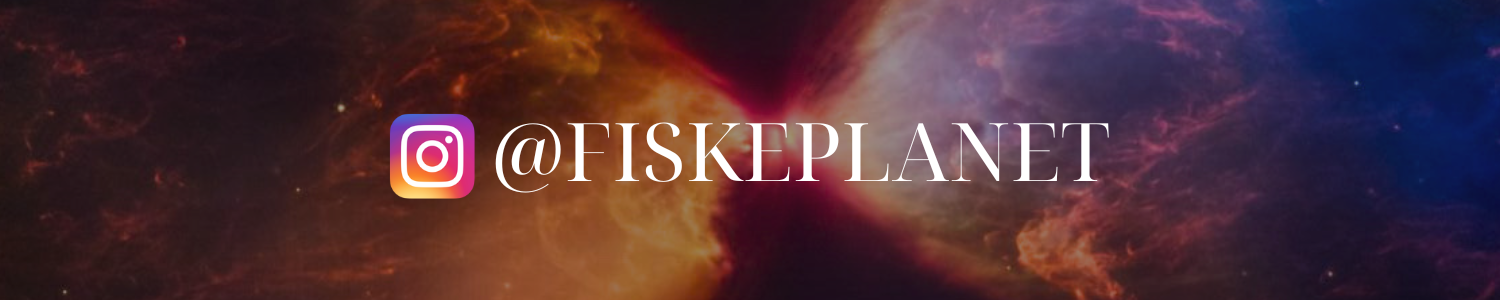 Fiske Planetarium and link to Instagram with a photo of the butterfly nebula in the background