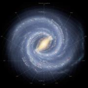 Artistic illustration of our Milky Way Galaxy annotated to show the center of the galaxy and where the sun is in relation to the spiral arms Milky Way Annotated credit NASA/JPL-Caltech/R. Hurt