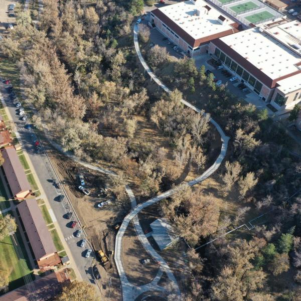 19th Street pedestrian bridge - aerial view