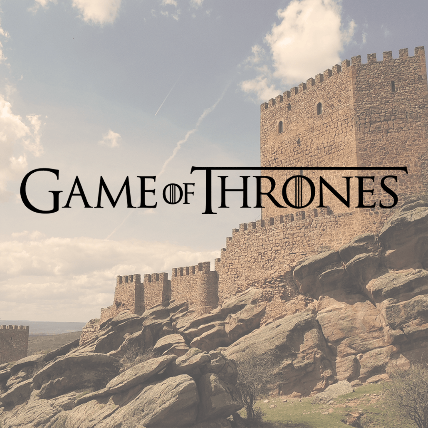 Game of Thrones Logo with castle behind