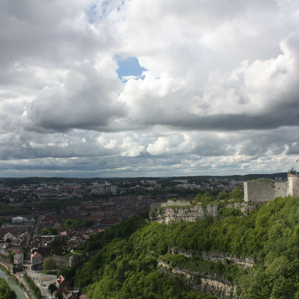 Bensancon France on a cloudy day