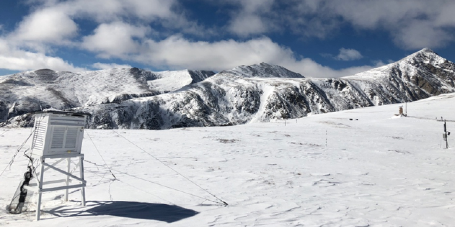 Snow covered mountain scene