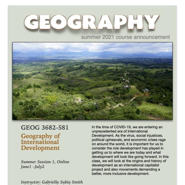 GEOG 3682 Course Flyer for Summer 2021