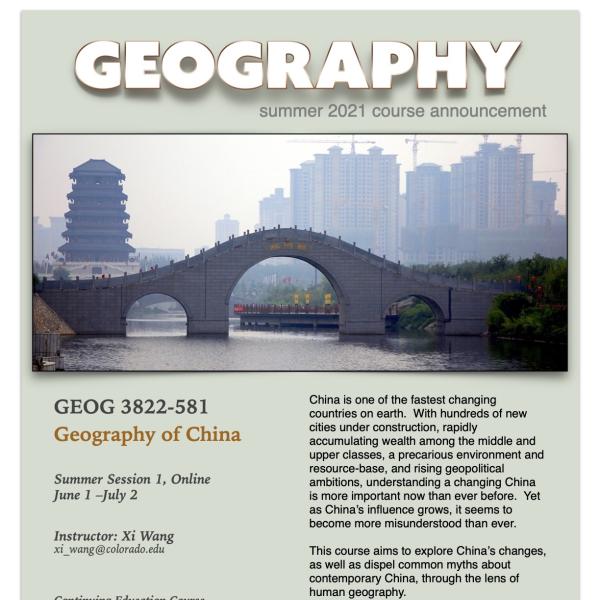 GEOG 3822 Course Flyer for Summer 2021