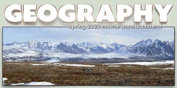 Arctic landscape with mountains and permafrost