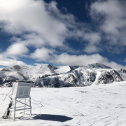 Snow covered mountain scene