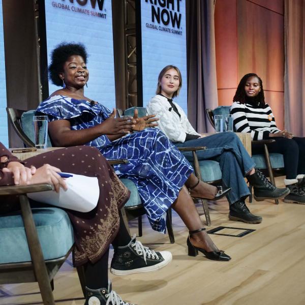 Youth climate champions speaking at the RHRN Summit