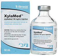 Photo of a vial of xylazine next to its packaging box.