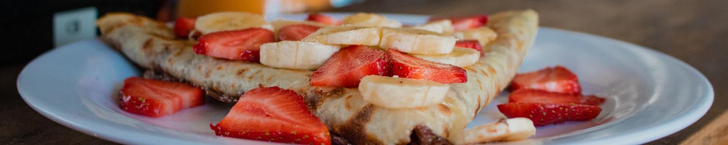 Strawberry, banana and nutella crepe