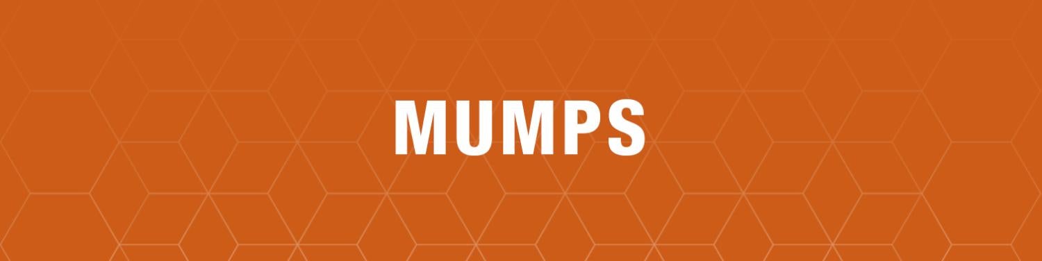 Orange banner that says Mumps