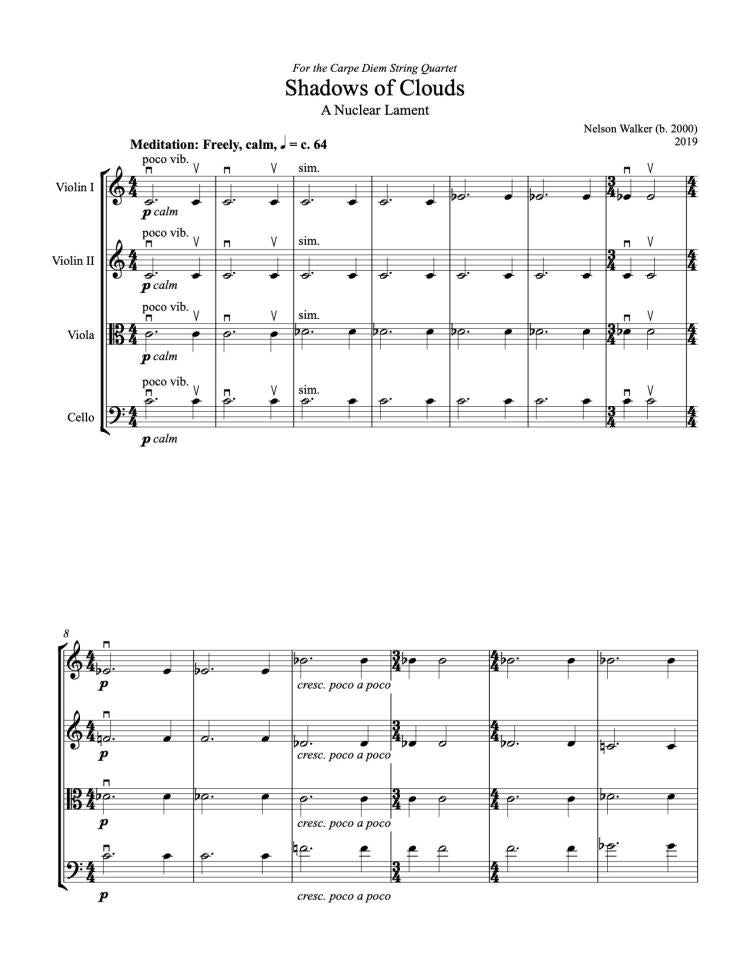Shadows of Clouds Sheet Music
