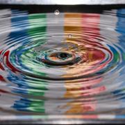 Water ripples over colors 