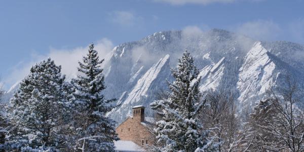 Winter scenic at the University of Colorado Boulder. Photo by Casey A. Cass University of Colorado
