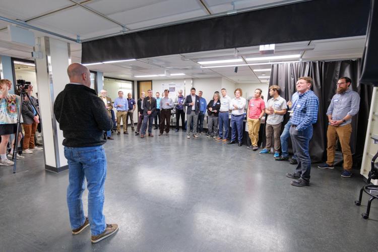 Massimo Ruzzene shares remarks after QEI Lab ribbon cutting