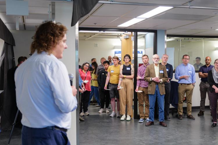 Andrew Wilson of NIST shares remarks after the QEI Lab ribbon cutting